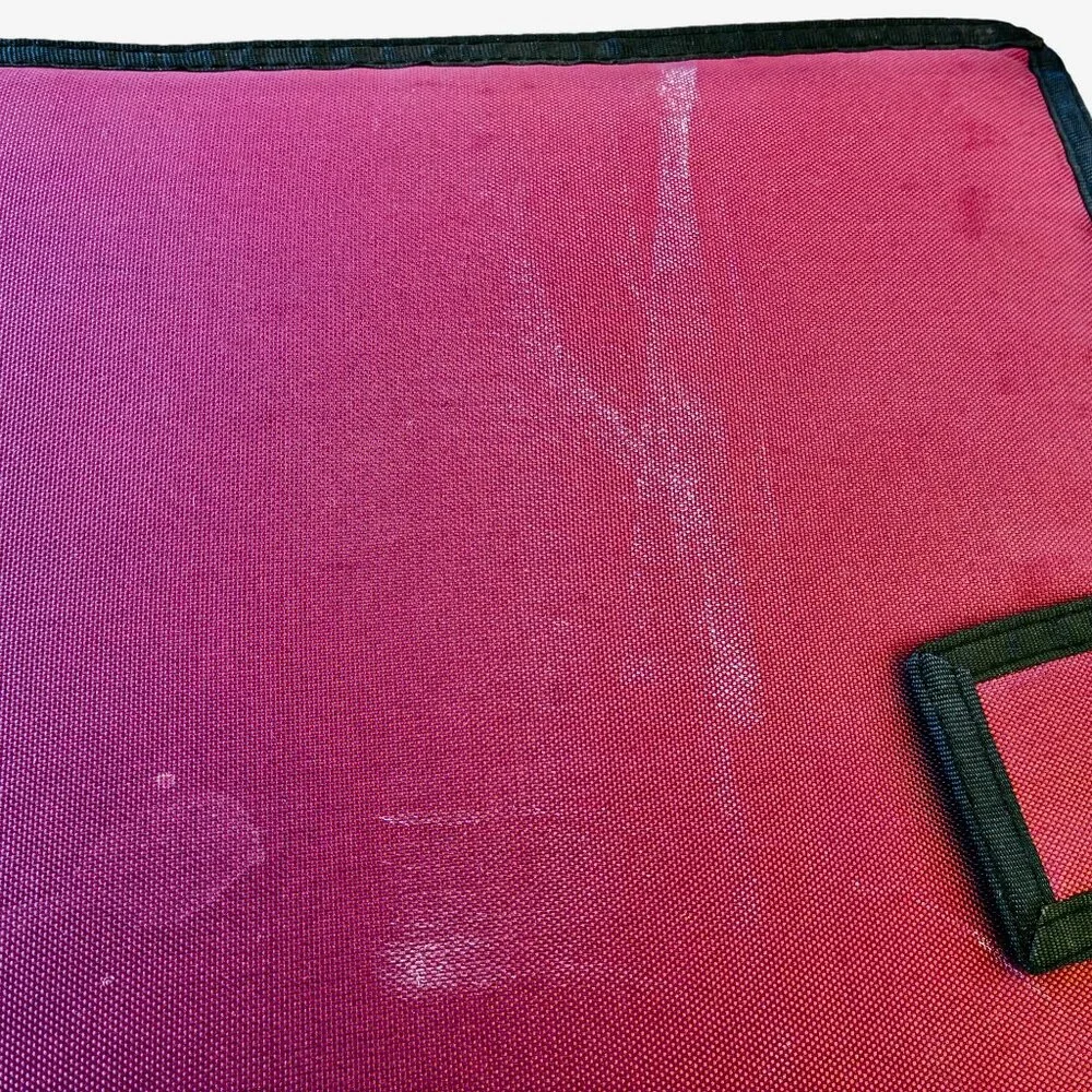 Vintage 90’s 3 Ring Binder Notebook Rugged Burgundy Fabric Paper Pockets